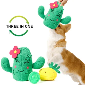 Interative Hund Kaktus Bløde Dukke Uddannelse Lyd Smide Resistente Bid Pet Produkter til Hvalp at Tygge Squeaker Pibende Molar Toy