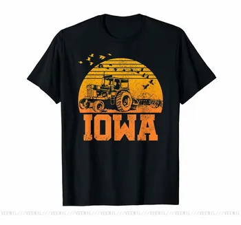 Iowa Toppe Tee T-Shirt Med Vintage Retro Traktor Landbrugeren Gave Engros-O-Neck T-Shirt