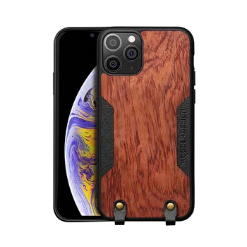 IPhone 12 mobiltelefon case for iPhone 12 Pro massivt træ lanyard anti-fald tilfældet for iPhone 12 Pro antal