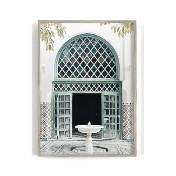 Islamiske Beige Plakat Landskab Lærred Print Moské Marokko Døren Væg Kunst Maleri Bohemia Billede Moderne Hjem Room Dekoration