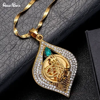 Islamiske Muslimske Mode Nye Design Geometriske Crystal Damer Charme Halskæde Arabiske Rund Halskæde Smykker Ikke Fading