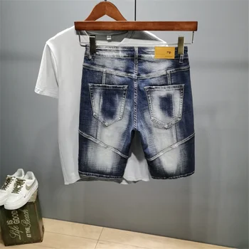 Italiensk sommer big-navn 23-syet tyk håndværk og stor størrelse street hip-hop stil fashionable fem-punkt-jeans