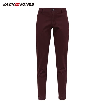 JackJones Mænds Slim Fit Stretch Bomuld Business Casual Ren Farve Casual Bukser|219314525