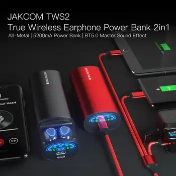 JAKCOM TWS2 Ægte Trådløse Hovedtelefoner Power Bank Super værdi end hovedtelefoner pro tilbehør freebuds 4i