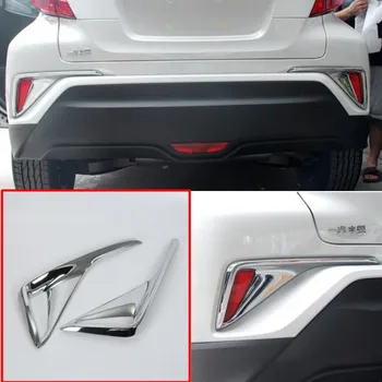JanDeNing 2PCS/Set For Toyota CHR 2017-2019 ABS Bageste tågelygter Lamp Cover Frame Trim Emblemer