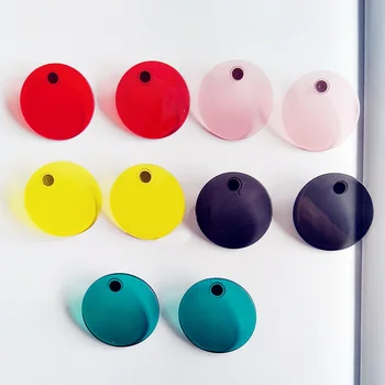 Japan og Sydkorea 2019 nye minimalistiske retro acryl transparent runde temperament øreringe candy farve øreringe simple desig