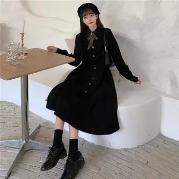Japansk Blød langærmet Midi-Kjole Sød Sød Kvinder, Design Lolita Kjole 2021 n Kjole Damer Gotiske Kostume Ny