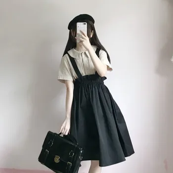 Japansk College Style Sweet Lolita Vest kjole+skjorte Søde To-delt Sæt Kawaii Pige Gothic Lolita Sæt Loli Cos 2021