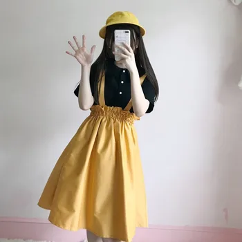 Japansk College Style Sweet Lolita Vest kjole+skjorte Søde To-delt Sæt Kawaii Pige Gothic Lolita Sæt Loli Cos 2021