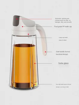 Japansk Glas med Smørenippel Olie at Hælde Olie Lækage-Bevis Køkken Husstand Automatisk Åbning og Lukning Stor Kapacitet Soja Sauce