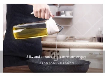 Japansk Glas med Smørenippel Olie at Hælde Olie Lækage-Bevis Køkken Husstand Automatisk Åbning og Lukning Stor Kapacitet Soja Sauce