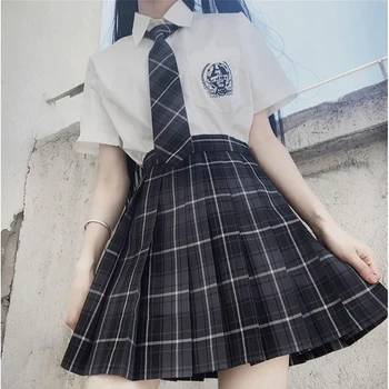 Japansk Jk Uniform Plisseret Nederdel Kvindelige Plaid Nederdel, Der Passer College Stil Ensartet Harajuku Vintage Nederdel Dropshipping Størrelse Para