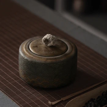 Japansk keramik te caddier vintage porcelæn te dåse til opbevaring af te eller mad