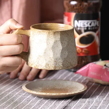 Japansk retro keramik kop kaffe sæt kreativ hånd-i-hånd kop eftermiddag-te krus grove keramiske kop kaffe
