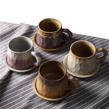 Japansk retro keramik kop kaffe sæt kreativ hånd-i-hånd kop eftermiddag-te krus grove keramiske kop kaffe