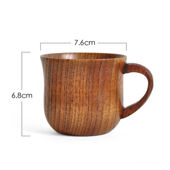 Japansk Stil Træ Kop Med Håndtag kop Te, Og Drikker Træ Kopper Mælk, Øl, Vin Tumblere Køkken Bar Tilbehør