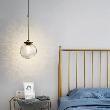 JIAMEN Moderne Glas Pendel Lampe Led E27 Pære, der Hænger Lys til Hjemmet Stue, Soveværelse, Køkken Indretning Guld Suspenion Inventar