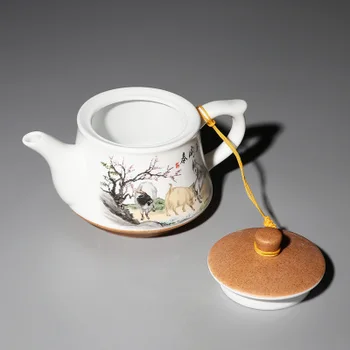 Jingdezhen Keramisk Tepotte Hjem Kinesisk Kungfu Stil Sort Te Da Hong Pao Enkelt Pot Filter Tekande Teaware Gratis Fragt
