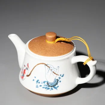 Jingdezhen Keramisk Tepotte Hjem Kinesisk Kungfu Stil Sort Te Da Hong Pao Enkelt Pot Filter Tekande Teaware Gratis Fragt