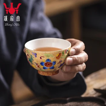Jingdezhen keramiske te te skål te master cup enkelte håndmalede emalje farve kungfu kop te enkelt kop