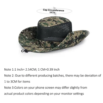 JNKET Nye Herre Åndbar Bucket Hat Camouflage solhatte Fisker Cap Udendørs Sport Cap Large Randen Hat Sommer Hat