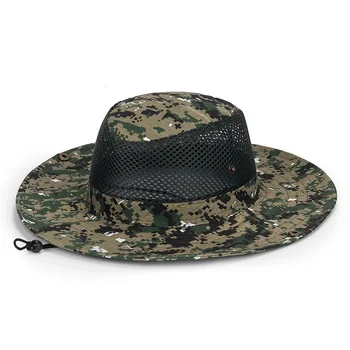 JNKET Nye Herre Åndbar Bucket Hat Camouflage solhatte Fisker Cap Udendørs Sport Cap Large Randen Hat Sommer Hat