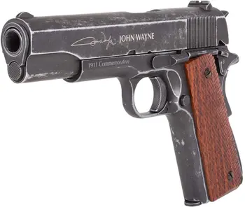 John Wayne 1911 Metal CO2 BB Pistol, Brune Greb luft Pistol væggen tin signMetal wall plate