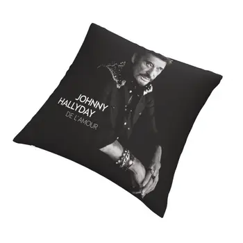 Johnny Hallyday Pude Dække Home Decor Frankrig Mucisian Puder Smide Pude til Sofaen Dobbelt-sidet Udskrivning