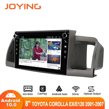 JOYING Android 10.0 4GB RAM+64GB ROM 8 Tommer Bil Stereo Radio GPS-Navigation Omvendt Kamera Til Toyota Corolla EX/E120 2001-2007