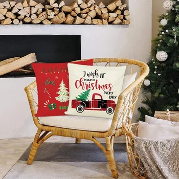 Jul Smide pudebetræk Xmas Dekorationer Pude Pude Dækker Hjem Dekorative Pudebetræk til Sofaen Sofa