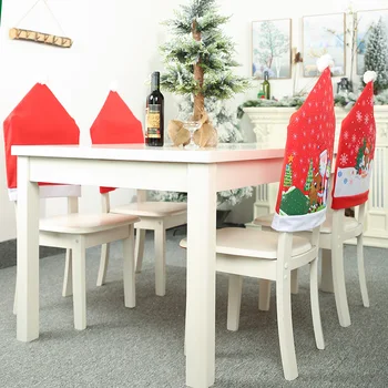 Jul Stol Dække Red Santa Claus, sne mand, spisebord Stol Tilbage Dækker Jul Ferie Fest Dekoration til Hjemmet Jul