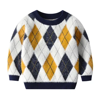 Jul Sweater Piger 2020 Efterår Og Vinter Nye Børn Mink Velvet Base Sweater Baby Pige Vinter Tøj Bluse Til Piger