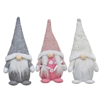 Jul Uld Strikket Gnome med Uafgjort Skæg butiksvindue Dekoration Børn, Fødselsdag, Gave, Jul Bløde Dukke Xmas Udsmykning -