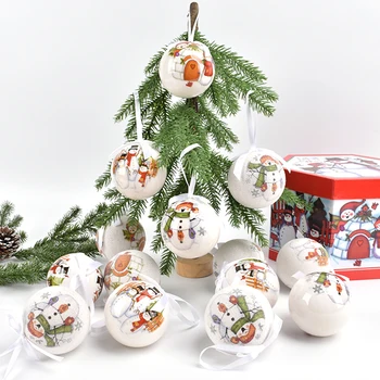 Juledekoration 14 stykker af guld og hvid hukommelse bolde, papir bag bolden pynt juletræet, vinduet scene