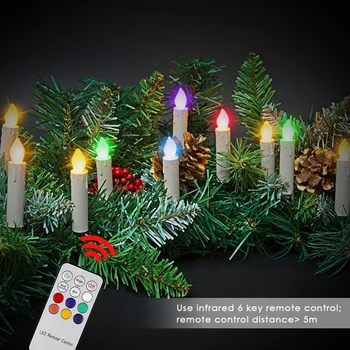 Julelys omgivende luft. flammeloes Håndværk Elektroniske Farve Elektrisk Lys LED Candle Lys Med Remot