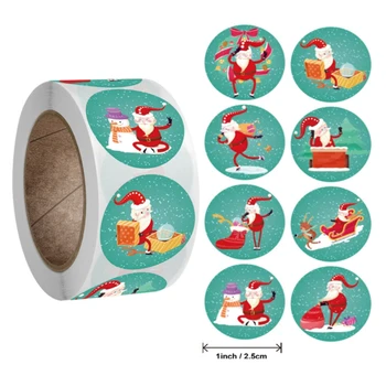 Julepynt Mærkat Ruller af 500 STK Pr Rulle Meget Velegnet til Jule Tema Santa Claus Dekorationer