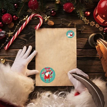 Julepynt Mærkat Ruller af 500 STK Pr Rulle Meget Velegnet til Jule Tema Santa Claus Dekorationer
