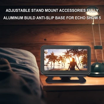 Justerbar Stand Smart Display, Tilbehør 360 Graders Aluminium Rotation Hjem Base Mount Stå for Amazon Echo Viser 5