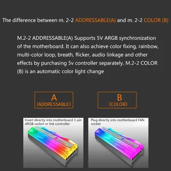 K3NB ARGB Magic Color Farverige Lys køleplade SATA NVMe NGFF 2280 M. 2 SSD Cooler Kit