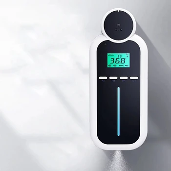 K7 Intelligent vægmonteret Termometer +1000Ml Automatisk sæbedispenser 5M berøringsfri temperaturmåling