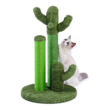 Kaktus Kat kradsetræ med 3 Stillinger, Dinglende Bolden Katte Interaktivt Legetøj