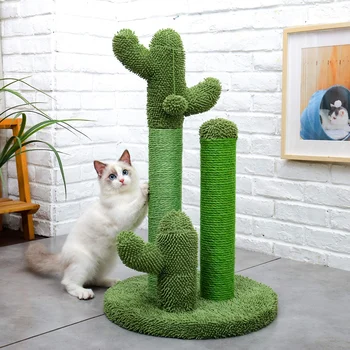 Kaktus Kat kradsetræ med 3 Stillinger, Dinglende Bolden Katte Interaktivt Legetøj