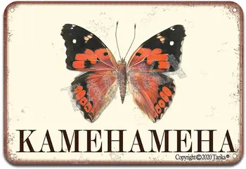 Kamehameha Butterfly Strygejern Plakat Maleri Tin Tegn Vintage Mur, Indrettet til Cafe, Bar, Pub Hjem Øl Dekoration Håndværk