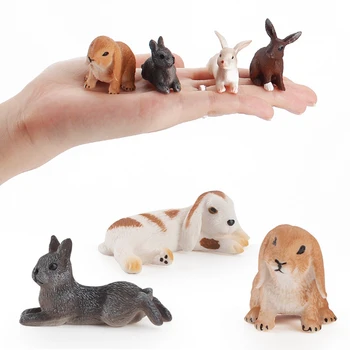 Kanin Toy Finde Påske Bunny Figur Dyr Påske Kanin Tegn Legetøj til Børn Legesæt Part Fe Ornament