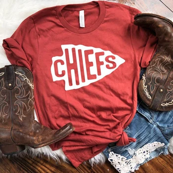 Kansas City Chiefs Unisex Fashion Trykt Rund Hals Kortærmet T-Shirt