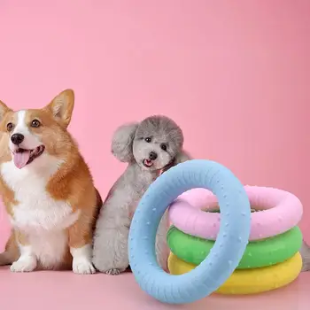 Kapmore 1pc Bid-Resistent Hund Gnavende Ring Toy Bid-Bevis Sjov Hund Begyndervanskeligheder Toy Hvalp at Tygge Legetøj Pet Supplies Tilfældig Farve