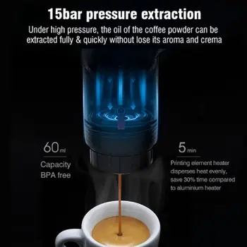 Kapsel Espresso Maker Bærbare USB-Og Kaffefaciliteter for Bilen 12V Kaffemaskine / Kun Bil Varme Kop Kaffe / Fuldt semi-automatisk