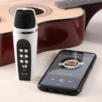 Karaoke Bluetooth-Mikrofon,Trådløs Mikrofon, Højttaler Genopladelige Bluetooth-Mikrofon til Fest, Udendørs Aktiviteter