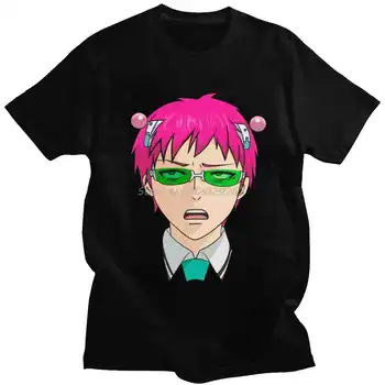 Katastrofale Liv Saiki k t Shirt for Mænd Forud-krympet Bomuld T-shirt med O-hals, Korte Ærmer Anime, Manga Kusuo Tee Toppe Tøj
