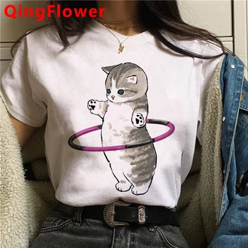 Kawaii Cat t-shirt kvindelige par tøj streetwear grunge harajuku tumblr t-shirt harajuku kawaii par tøj